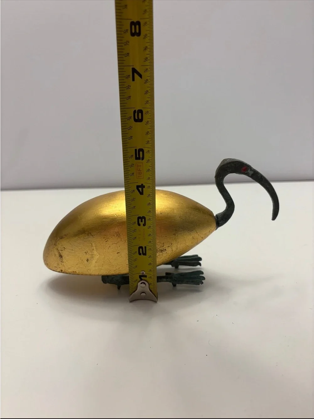 Copper  sacred ibis sculpture, a traditional symbol of the Egyptian god Thoth